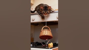 Shocking! 😱😱The cat sets a trap and waits in silence#shorts  #tabbycat  #trap #cat #funny