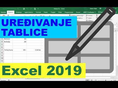 Excel - Uređivanje tablice