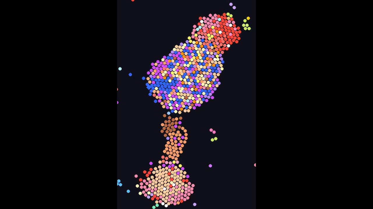 Particle life like simulation - watch as a single creature expands to ...