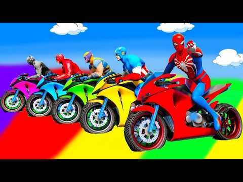 SPIDER-MAN against TUNG TUNG TUNG SAHUR on Motorcycle in RAINBOW SPIDERS BRIDGE | GTA MULTIVERSE