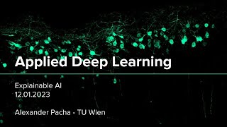 Applied Deep Learning 2022 - Lecture 12 - Explainable AI