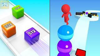 2048 Cube Runner vs Stack Rider ✦ ASMR Gameplay Android iOS • 2048 Number Merge Race Games