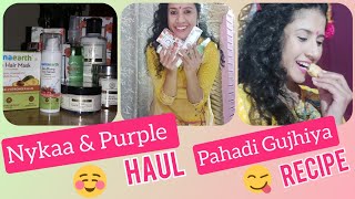 Nykaa | Purple | First Experience | Skin Care Products / Pahadi Gujhiya🤤| Holi Special 🎊