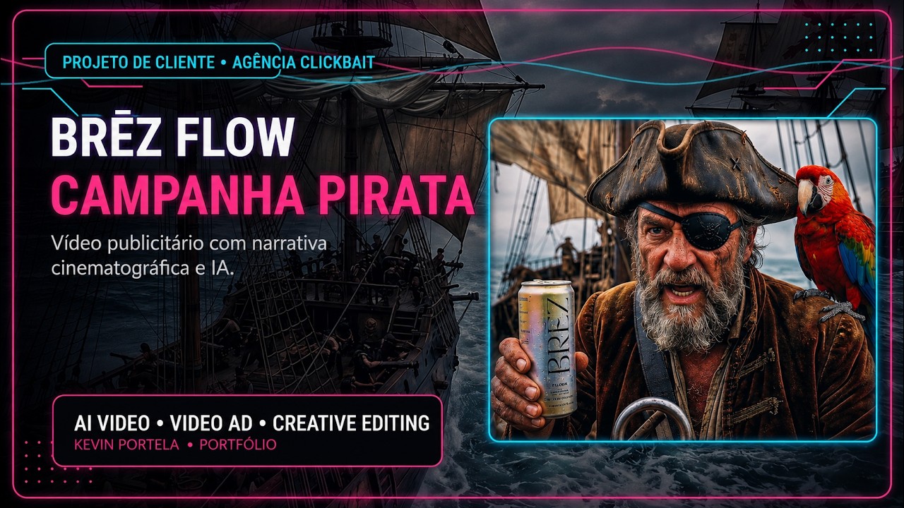BRĒZ Flow: Campanha Pirata | Vídeo com IA — Projeto para Agência Clickbait
