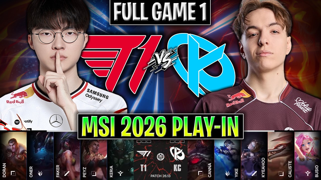 T1 vs KC GAME 1 MSI 2026 PLAY-IN | FULL GAME | T1 vs KARMINE CORP G1 MSI 2026