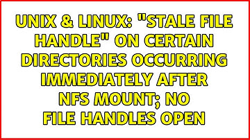 "Stale file handle" on certain directories occurring immediately after NFS mount; no file...