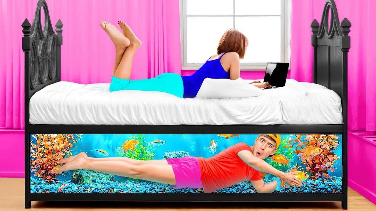 Я ПРЕВРАТИЛ СВОЮ КРОВАТЬ В АКВАРИУМ!