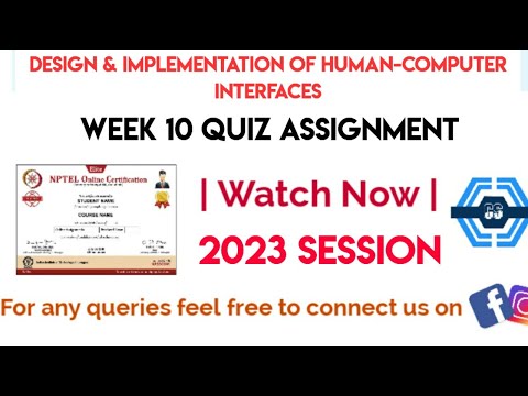 Design & Implementation Of Human-Computer Interfaces Week 10 Quiz Assignment Solution | NPTEL 2023 |