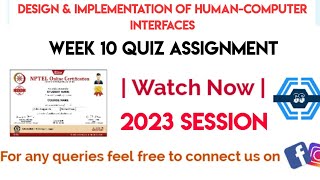 Design & Implementation Of Human-Computer Interfaces Week 10 Quiz Assignment Solution | NPTEL 2023 |