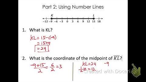 Using Number Lines in Geometry (Segment Addition)