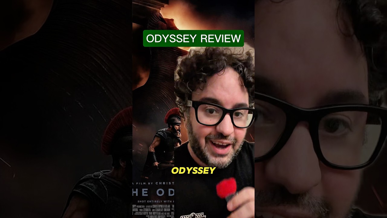 Joey Pedras delivering his video review of Christopher Nolan's The Odyssey