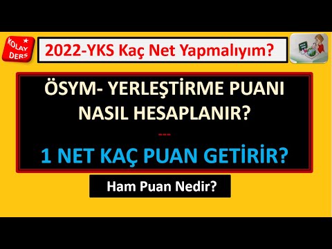 Yerleştirme Puanı Nasıl Hesaplanır | 2022 YKS 1 Net Kaç Puan