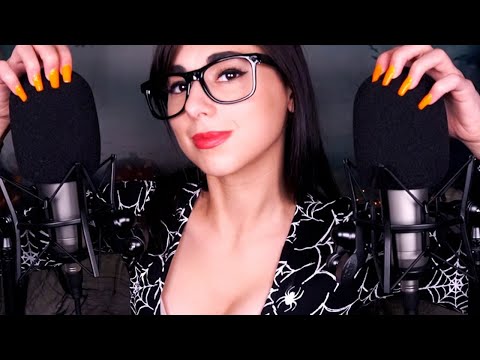 ASMR DEEP MIC SCRATCHING/ Scalp Massage 🤤 🦇  (With Soft Whispers, Breathing) 🎃