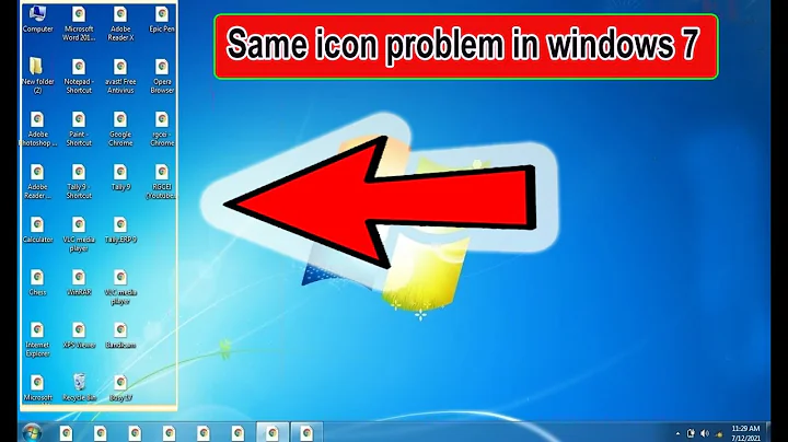 Same Icon Problem in Windows 7 |  How to fix same icon problem in windows 7 | PC Same Icon Problem