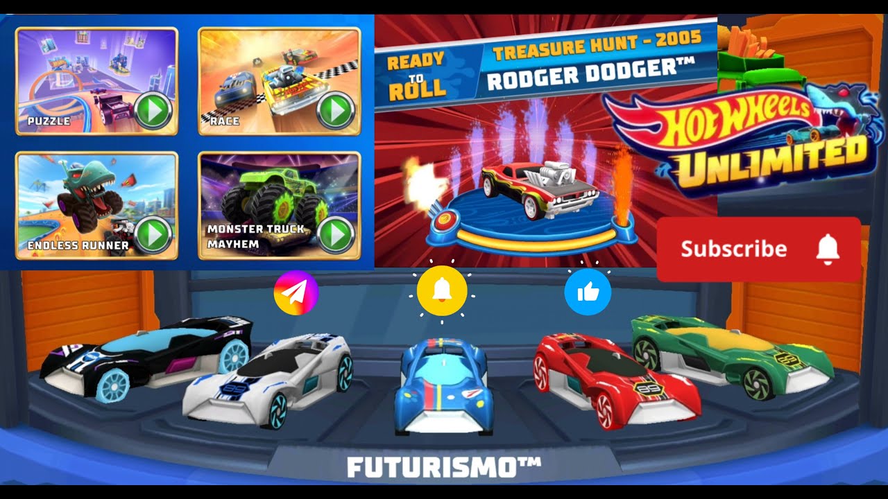 Hot Wheels Unlimited Mattel Games PUZZLE, RACE AND ENDLESS RUNNER WITH FUTURISMO FOR RODGER DODGER🔥🔥