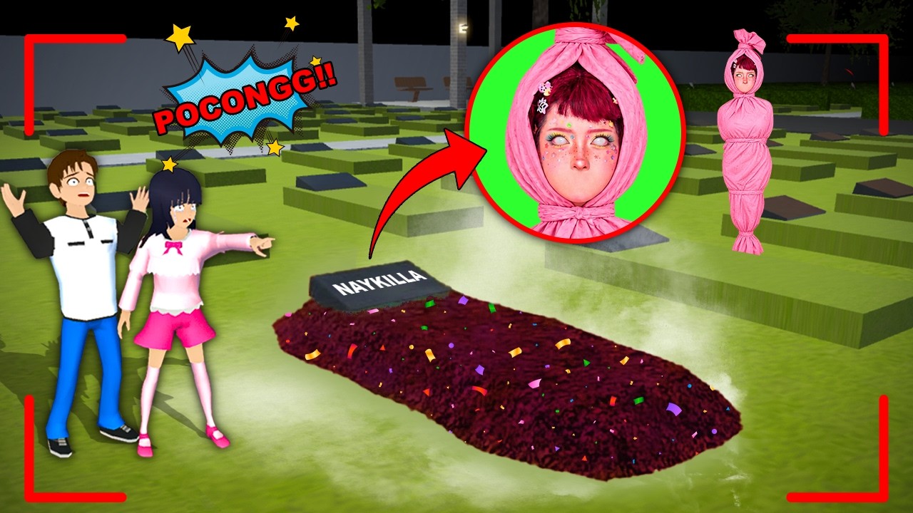 Yuta Mio Panik NAYKILLA MENINGGOY ⁉️ Naykilla Jadi Pocong Pink Baddie 😱 | Sakura School Simulator