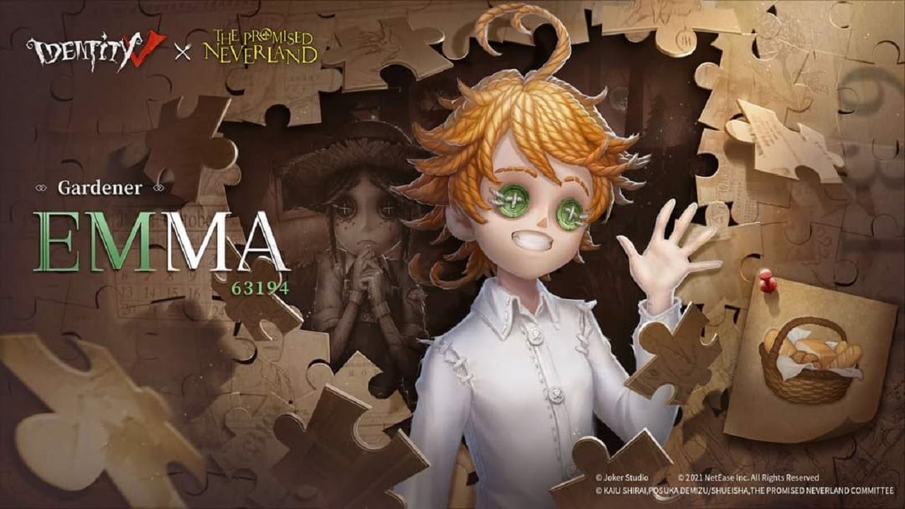 Identity V X The Promised Neverland Crossover Emma Cast Emma Woods Gardener Poster 