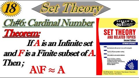 Lec#18||If A is an Infinite set & F is Finite subset of A then A\F≈A||set Theory by Schaum