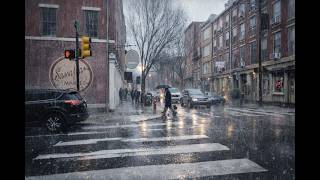Relaxing Rain Walk in Old City Philly Binaural