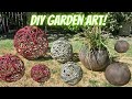 Easy diy cement pot and garden art from a 2 ball 