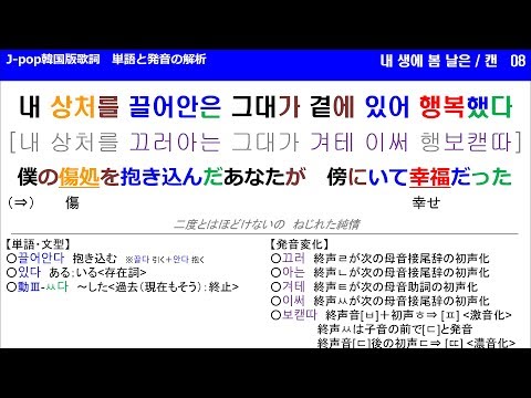 Can（캔） / 내 생에 봄 날은＜原曲：TUBE「ガラスのメモリーズ」＞【J-pop韓国版歌詞　日本語超直訳＆単語と発音の解析】