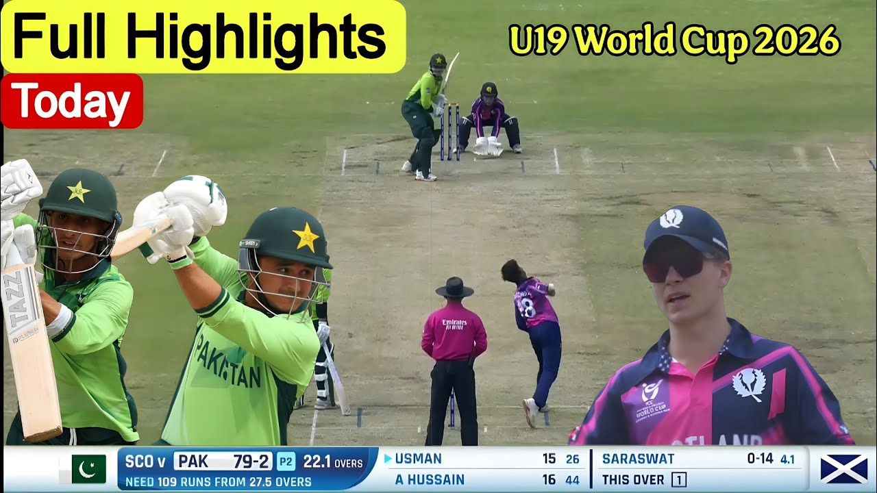 Pak U19 vs Sco U19 ODI World Cup Highlights Today | Pak Vs Scotland Full Highlights 2026