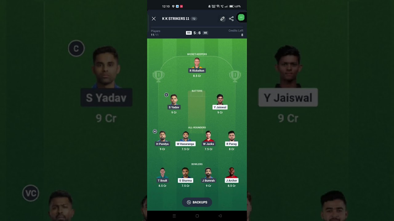 RR vs MI ,, IPL match no - 50 //  Dream 11 prediction