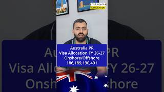 Australia Permanent Migration Planning Level FY 26-27 | Onshore Priority Applicants 189 190 491 186