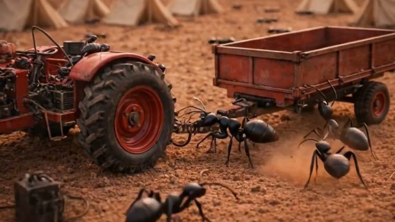 Ant Build a house using Tractor and JCB work hard
