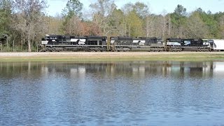 HD: NS 1129 leads NS Train 187 in Calcis, AL