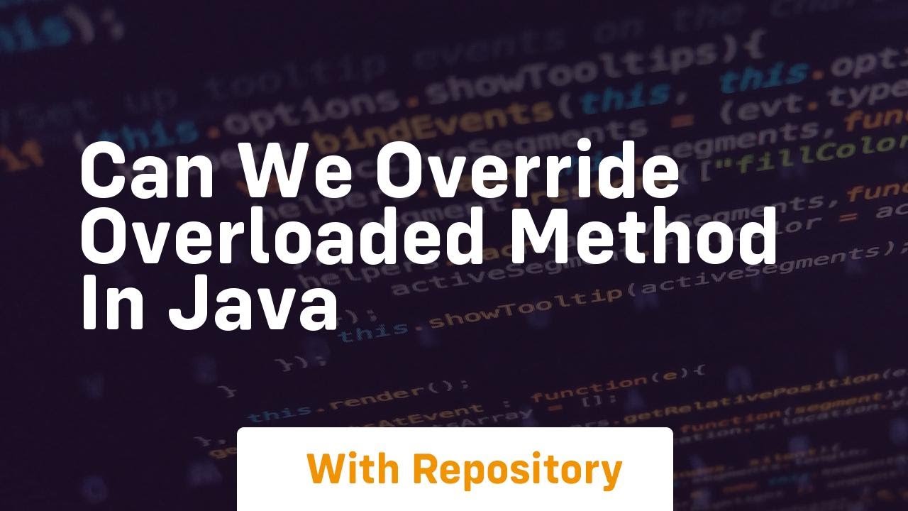 can we override overloaded method in java - YouTube