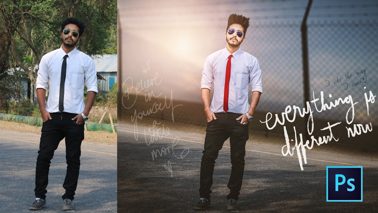 Photoshop Tutorial | How to Edit Outdoor Portrait | Background Mixing &  Blur Effects - YouTube