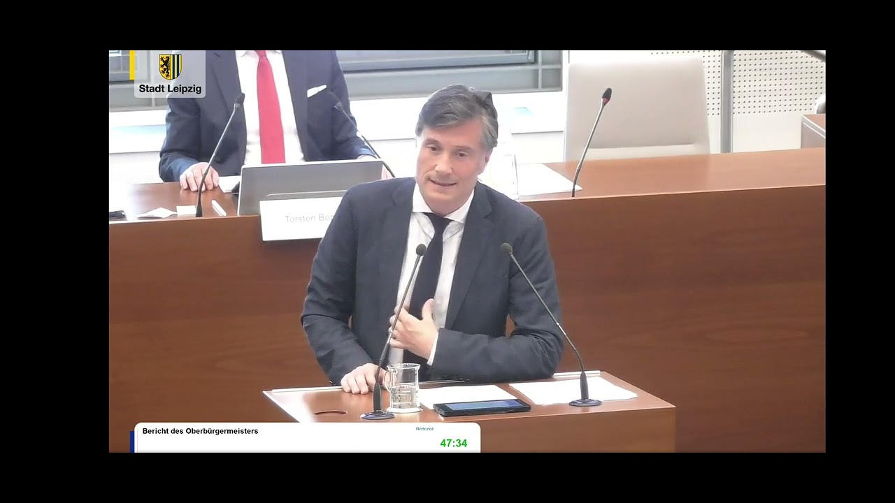 die Aussprache des Leipziger Stadtrat im neuen Rathaus in Leipzig