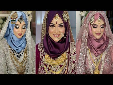 Beautiful hijjab brides / Muslim Bridal Lehenga With Hijab