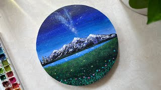 EASY evening acrylic painting on canvas 🌚 easy painting tutorial #artyland