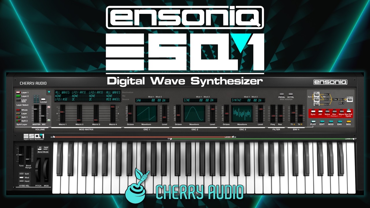 Cherry Audio「Ensoniq ESQ-1 Synthesizer」オリジナル32波形＋CEM3379