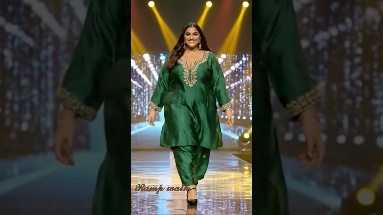 Indian Fashion Walk: Plus-Size Model on the Ramp