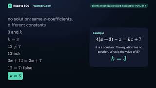 Full No solution or infinitely many solutions | Solving Linear Equations and Inequalities, Part 2 Guide