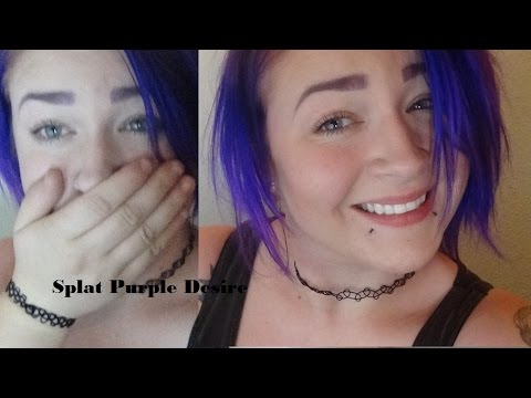 SPLAT Purple Desire Hair Dye//Review on Blonde Hair. - YouTube