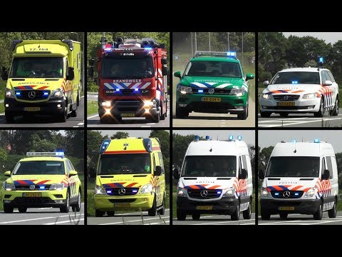 Hulpdiensten met spoed naar ongeval N218 Brielle