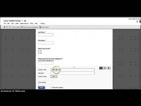 Collecting Assignments with Google Forms