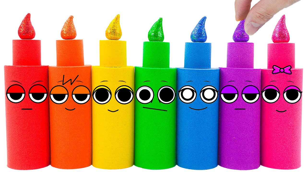 Satisfying Video | How To Make Rainbow Candle From Kinetic Sand Cutting ASMR | Yo Yo Candy