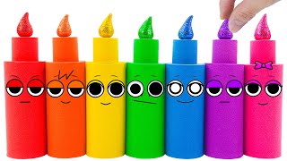 Satisfying Video | How To Make Rainbow Candle From Kinetic Sand Cutting ASMR | Yo Yo Candy