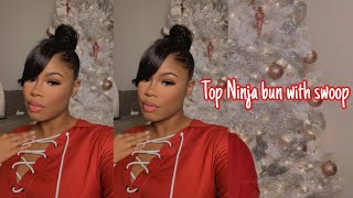 HOW TO: Top Knot Ninja Bun with Swoop | Vlogmas Day 5 | Ashley Di’Jone