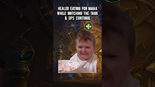 Healer eating for mana while watching the group continue #wow #worldofwarcraft #warcraft