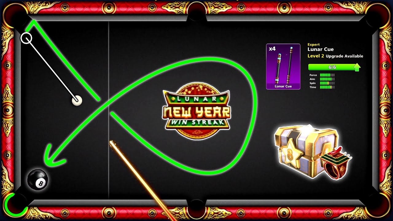 8 Ball Pool - INSANE TRICKSHOT in LUNAR NEW YEAR WINSTREAK - Free Cue and RING - GamingWithK