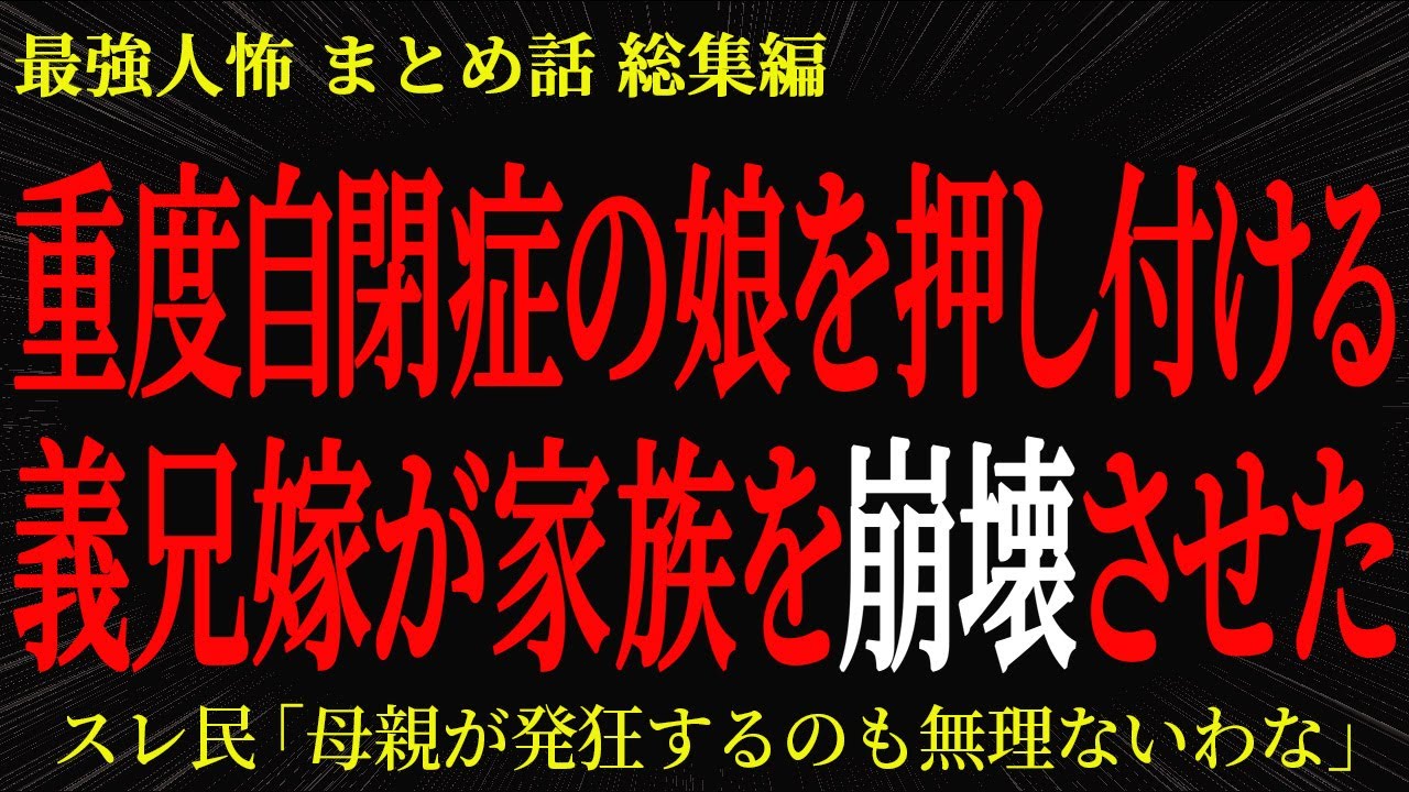 【総集編】【2chヒトコワ】重度自閉症の娘を押し付ける義兄嫁が家族を崩壊させた【作業用】【睡眠用】