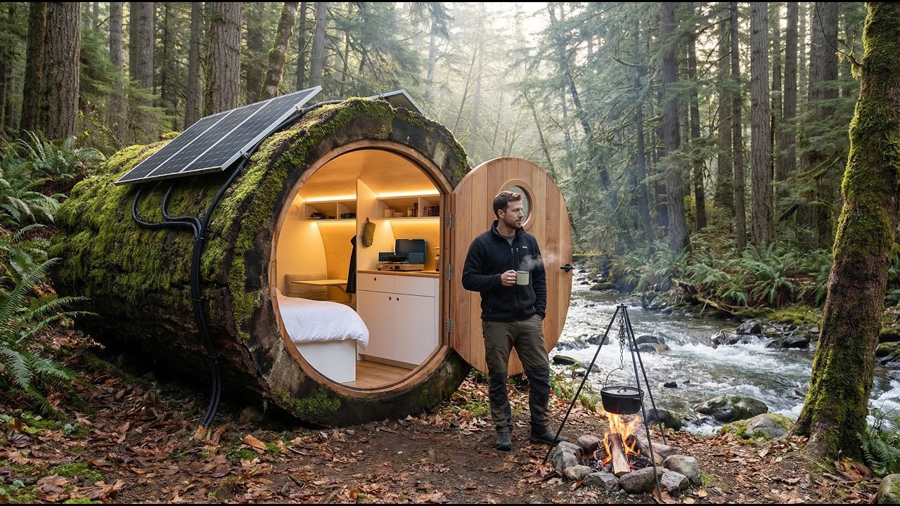 Building a house in the forest (ASMR) – This man built a modern mini ...