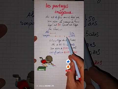 Vidéo : les partages inégaux: problème astuce#maths tricks