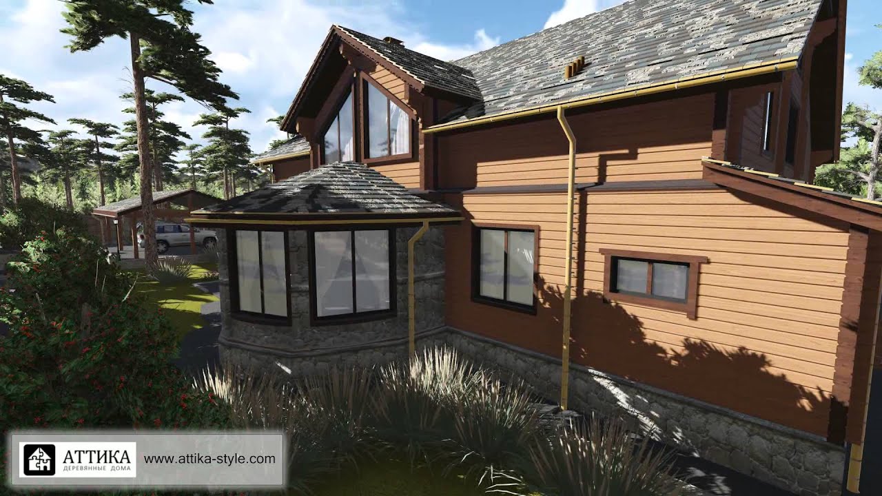 Элитный деревянный дом - YouTube